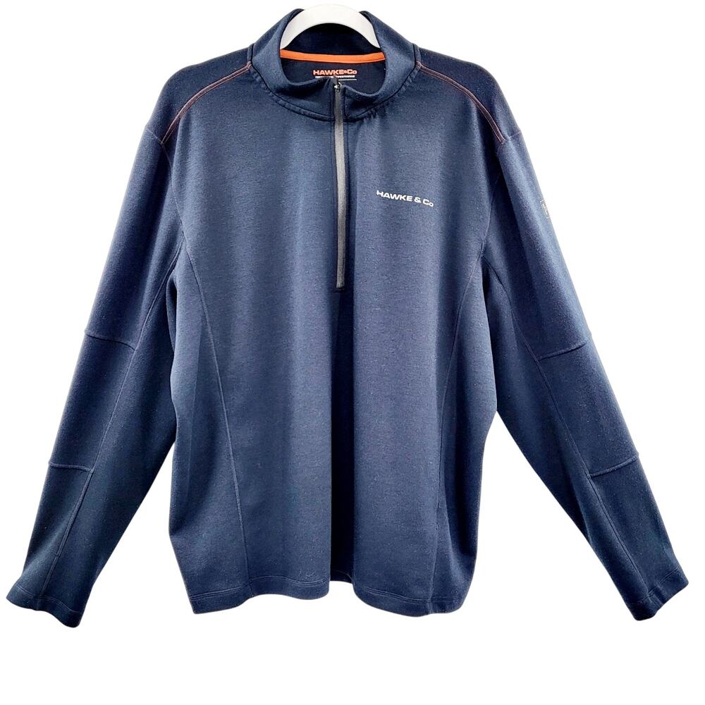 Hawke & Co Navy Blue Quart-Zip Breathable Long-sleeve Sweater Men’s Size XL